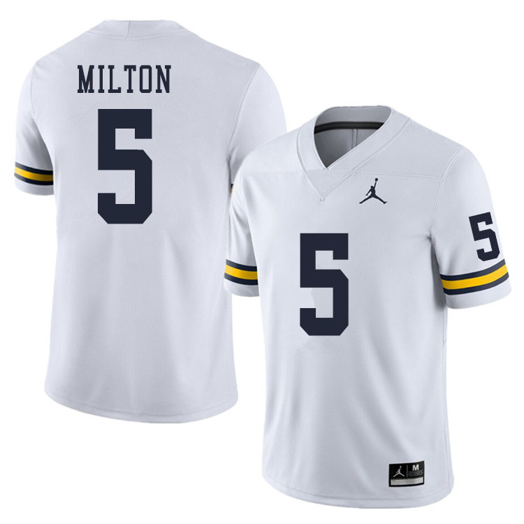Men #5 Joe Milton Michigan Wolverines College Football Jerseys Sale-White - Click Image to Close